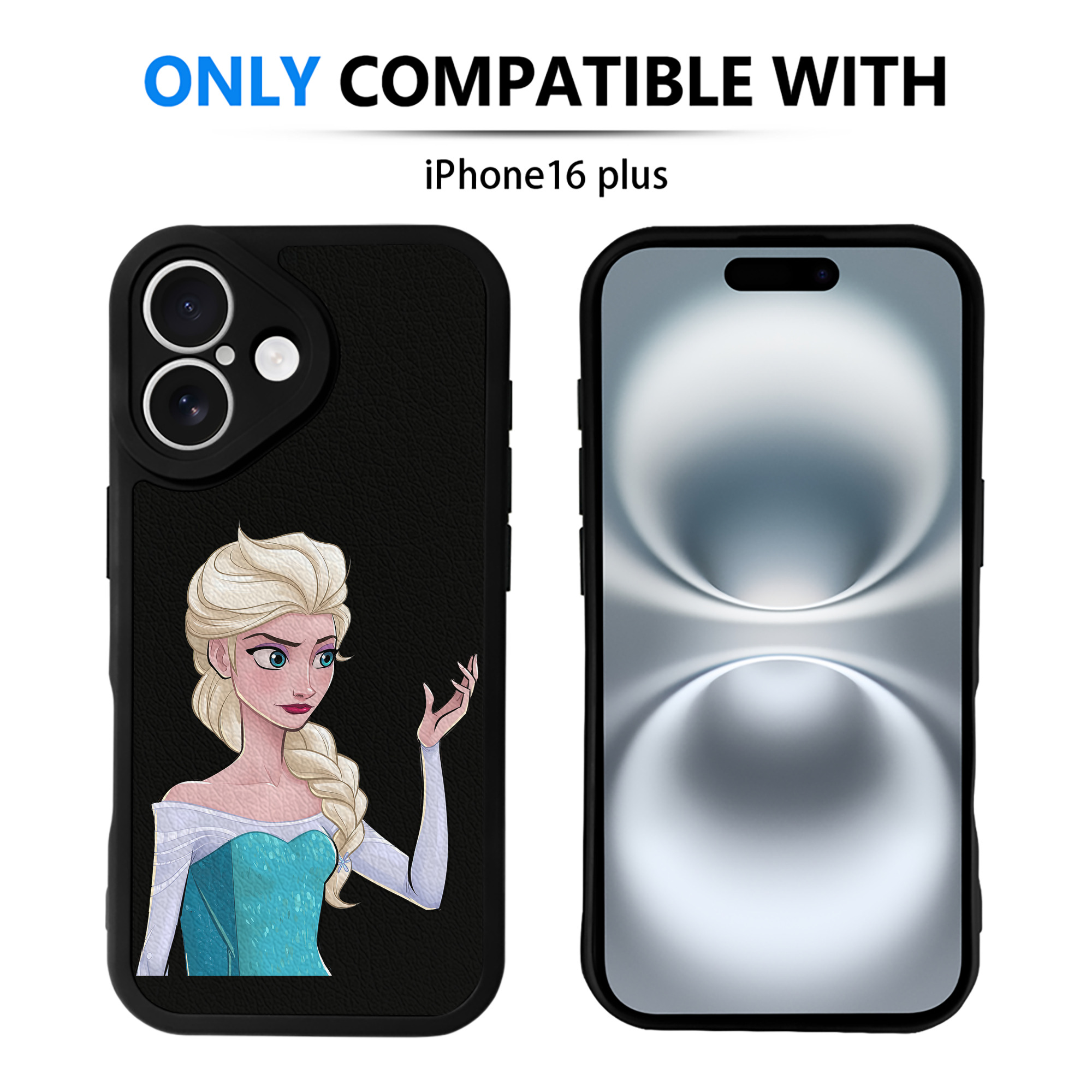 （画像用） アナと雪の女王 アンナ エルサ Frozen Anna Elsa 【iPhone 16シリーズ対応】シリコンスマホケース（レザー調） 材質：シリコン